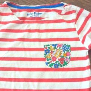Mini Boden striped floral shirt